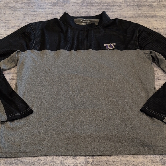 Fanatics Black and Gray Quarter-Zip Pullover 2XL - Picture 1 of 5